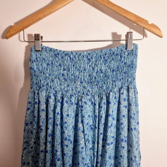 Jaase Blue Maxi Skirt Size XS Rayon As New Floral Boho Festival Beach - Picture 5 of 10
